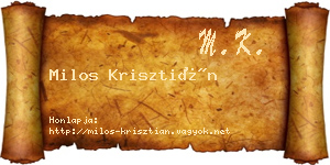 Milos Krisztián névjegykártya